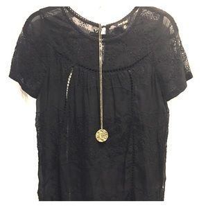 Lucky Brand Black Floral Tunic